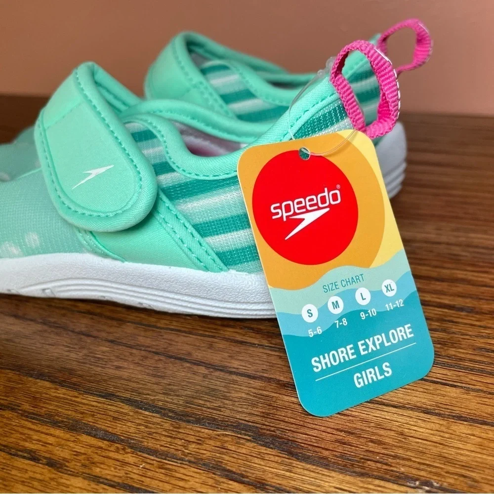 Speedo Toddler Water Shoes – Size Large-9-10 – Mint Green/White
